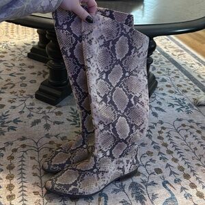 Size 8.5 snake print boots